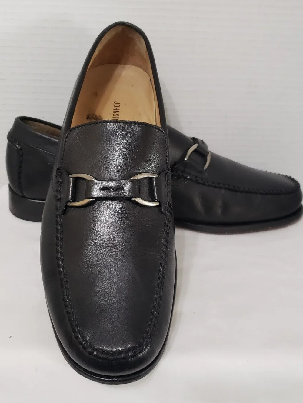 Johnston & Murphy Black Leather Bit Loafers Men’s 10.5 M Dress Shoes Classic
